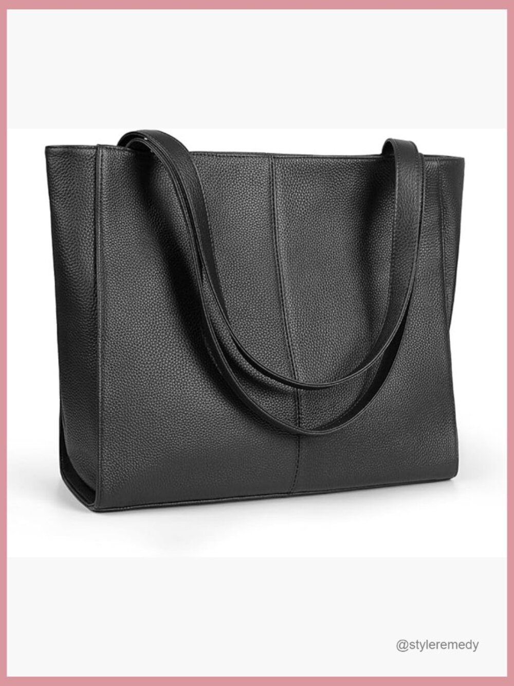 Genuine Leather Tote Bag with Laptop Compartment